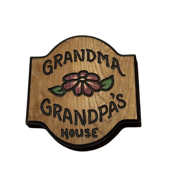 Grandma Grandpa’s House Wooden Hanging Sign Rustic Country Wall Plaque Decor - Picture 3 of 6